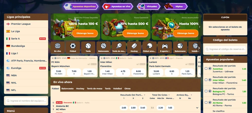 Apuestas deportivas Wazamba
