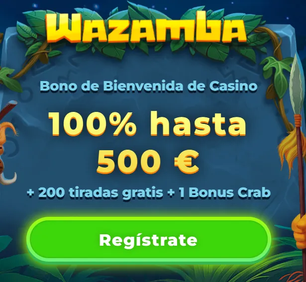 Bono de bienvenida tras el registro en Wazamba